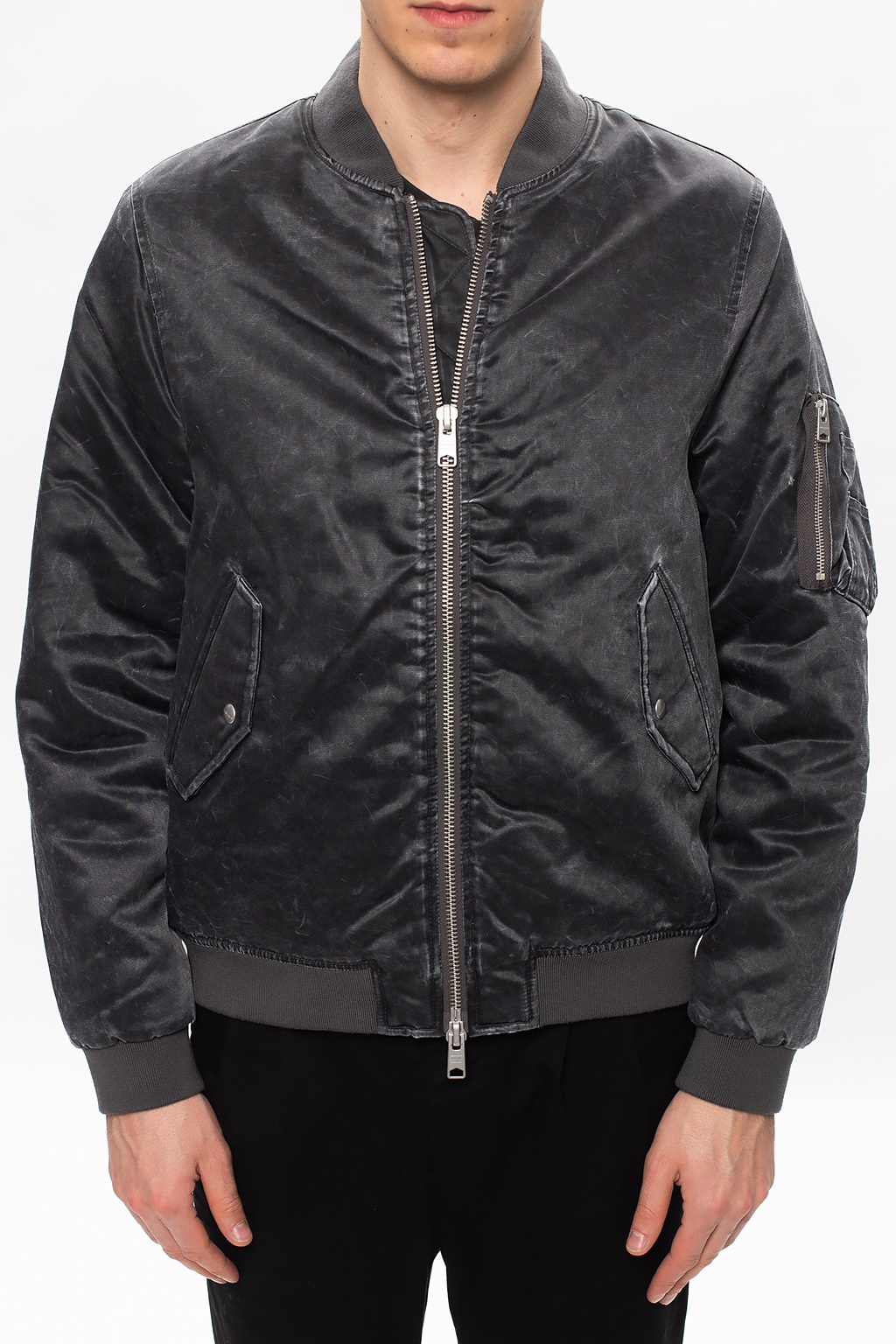 All saints bomber leather jacket hotsell